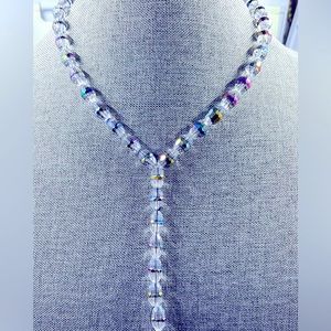 Clear & rainbow glass Necklace.